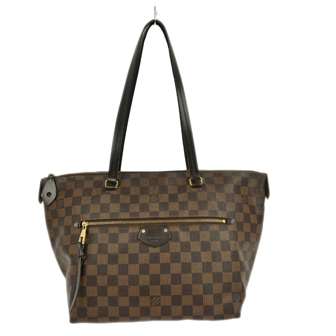 Louis Vuitton Iena PM Damier Canvas Tote Bag in Brown: Louis Vuitton Iena PM Damier Canvas Tote Bag in Brown This pre-owned Louis Vuitton Iena Tote in Damier canvas features a classic brown color and is designed for women. The bag shows signs of use, incl