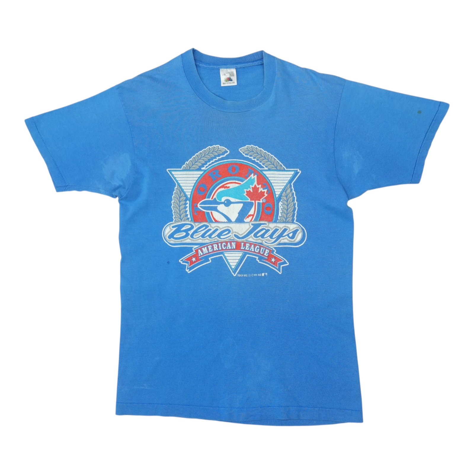 Vintage 1991 Blue Jays Cotton Tee Large Blue (1 of 7)