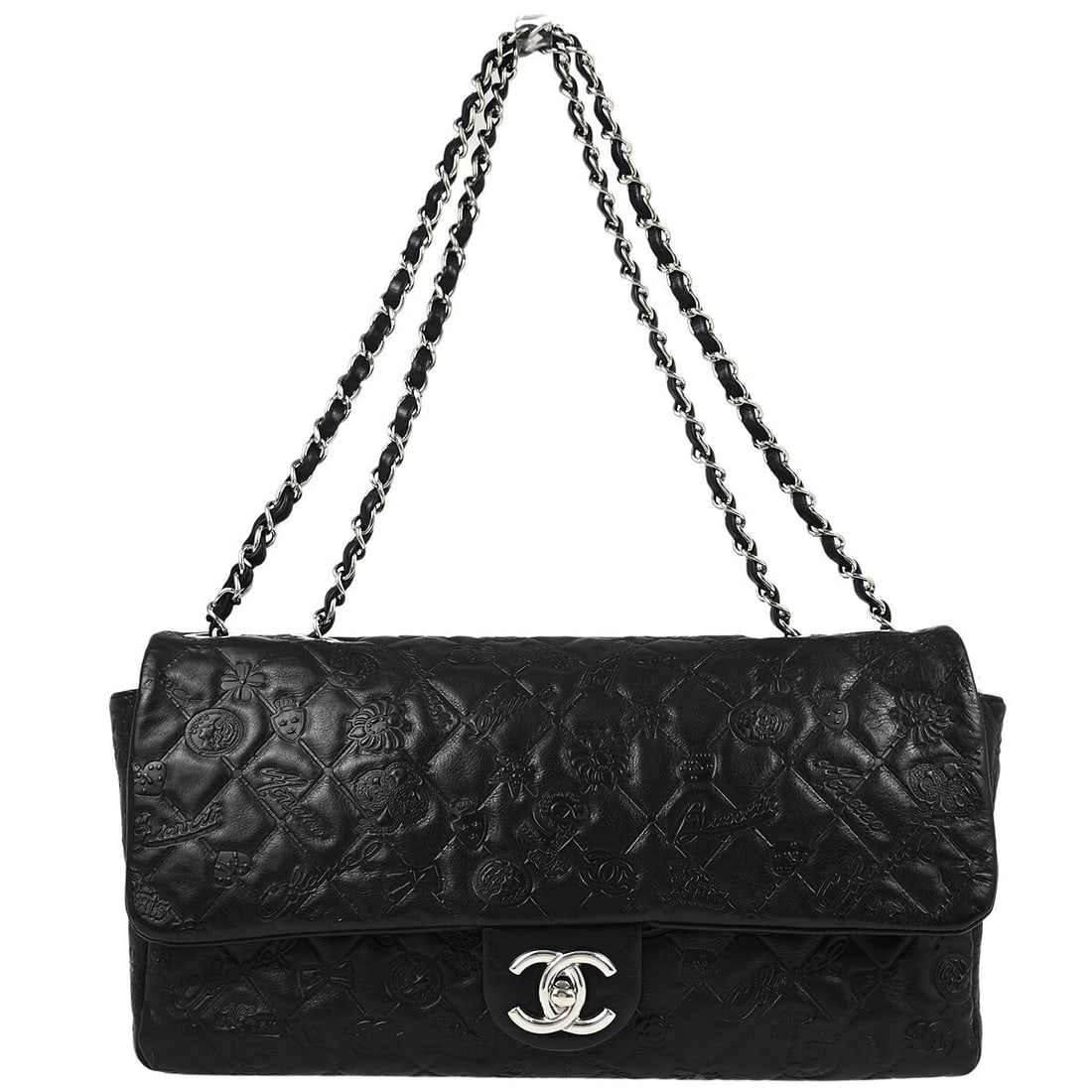 Chanel Black Calfskin Classic Single Flap Shoulder Bag: Chanel Black Calfskin Classic Single Flap Shoulder Bag Elevate your style with this Chanel Black Calfskin Icon Single Flap Shoulder Bag. This iconic piece features a sleek black calfskin exterior with