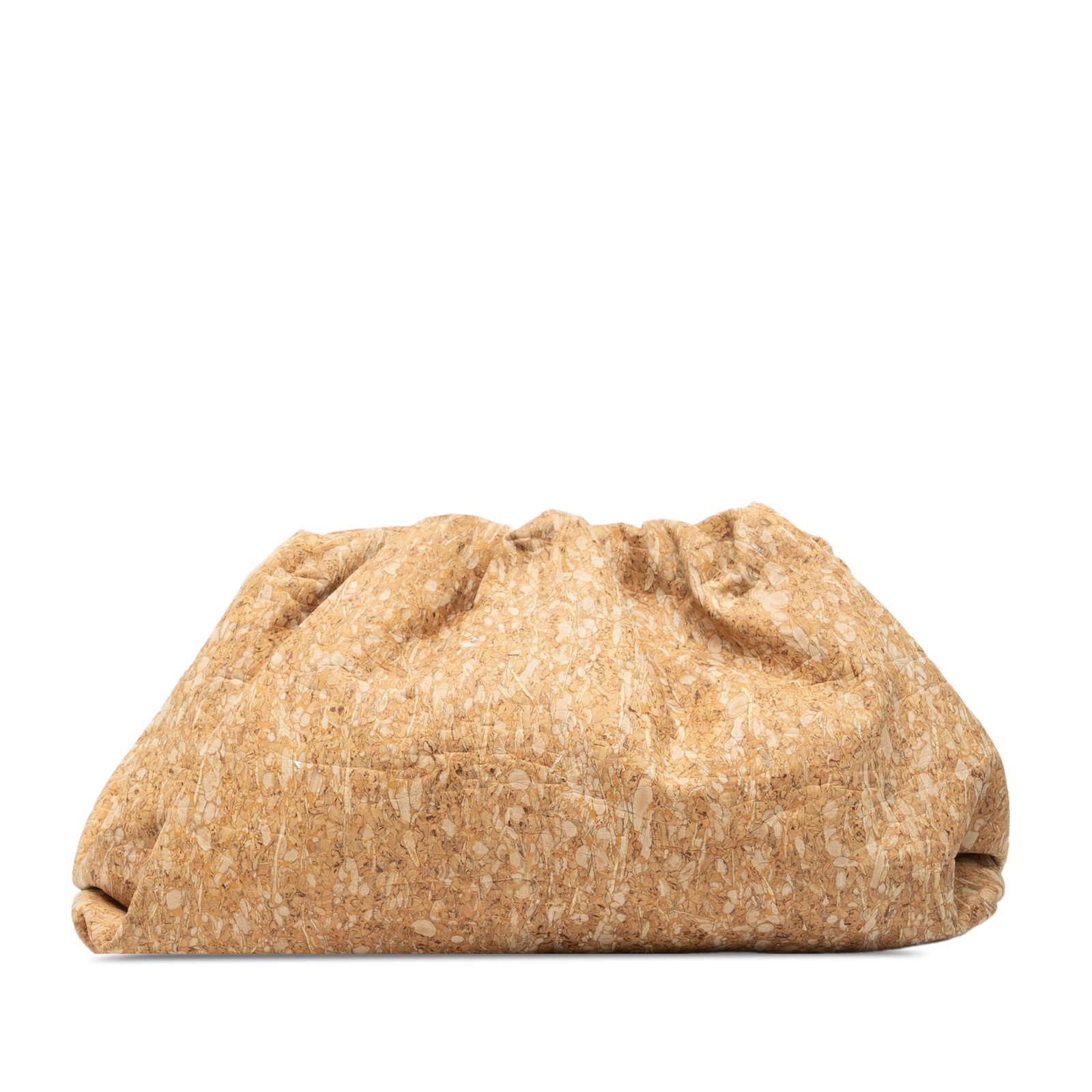 Bottega Veneta The Pouch Bag in Recycled Cork and Fabric: Bottega Veneta The Pouch Bag in Recycled Cork and Fabric This Bottega Veneta Cork The Pouch features a unique recycled cork and fennel design on a fabric body, complemented by a magnetic frame closure
