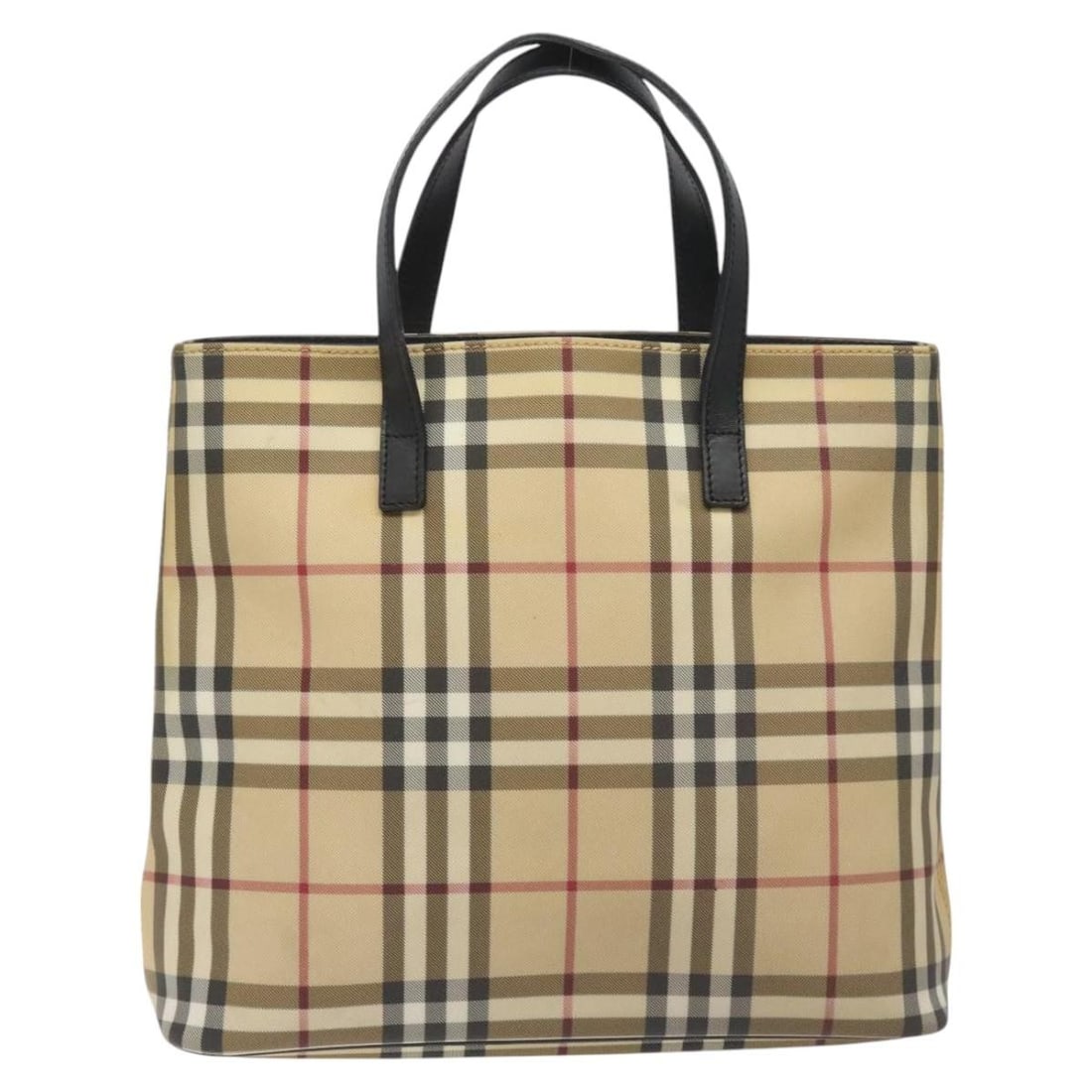 Canvas Nova Check Tote Bag by Burberry Beige 29cm x 26cm x 9cm: Canvas Nova Check Tote Bag by Burberry Beige 29cm x 26cm x 9cm This Burberry Nova Check Tote features the iconic check pattern in beige canvas, designed for women. The bag is crafted in Italy and offe