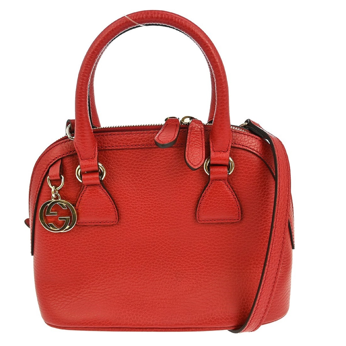 Gucci GG Red Canvas Leather Small Vintage Hobo Bag with Top Handle (1 of 6)