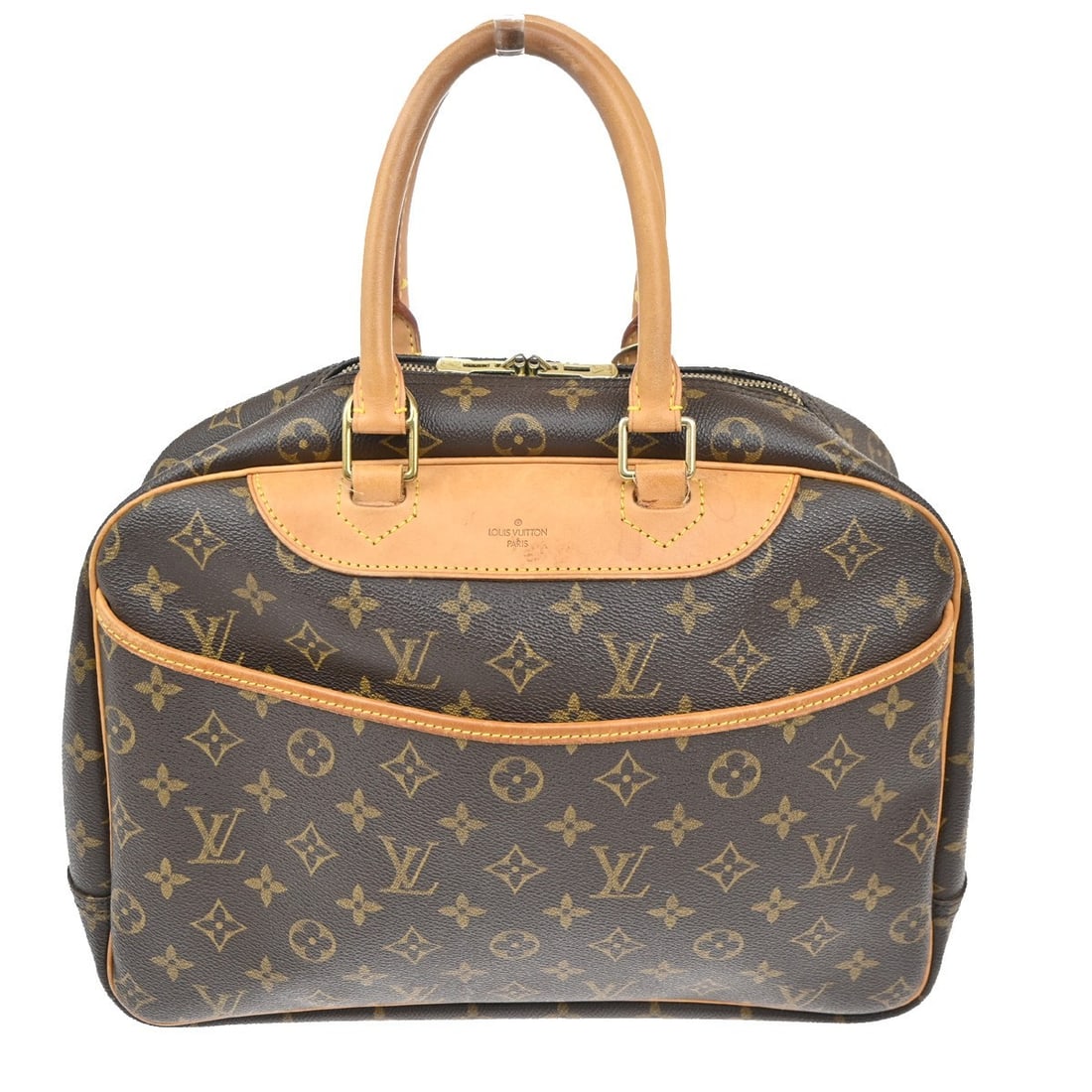 Louis Vuitton Monogram Canvas Deauville Brown Handbag 35cm: Louis Vuitton Monogram Canvas Deauville Brown Handbag 35cm This Louis Vuitton Deauville handbag features the classic monogram canvas in brown, designed for women. It offers a spacious interior with a 