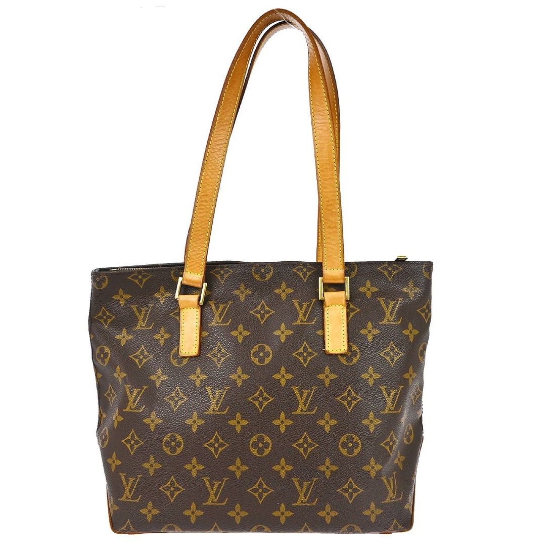 Louis Vuitton Cabas Piano Monogram Canvas Tote Bag M51148 Brown Medium: Louis Vuitton Cabas Piano Monogram Canvas Tote Bag M51148 Brown Medium This Louis Vuitton Cabas Piano tote bag features the signature monogram canvas leather exterior with beige double handles and a z