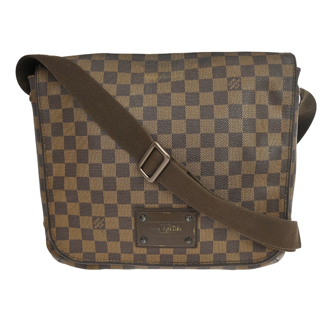 Louis Vuitton Brooklyn MM Damier Shoulder Bag Brown Canvas N51211: Louis Vuitton Brooklyn MM Damier Shoulder Bag Brown Canvas N51211 This Louis Vuitton Brooklyn MM shoulder bag features the signature Damier canvas exterior with brown leather trim and a canvas lining.