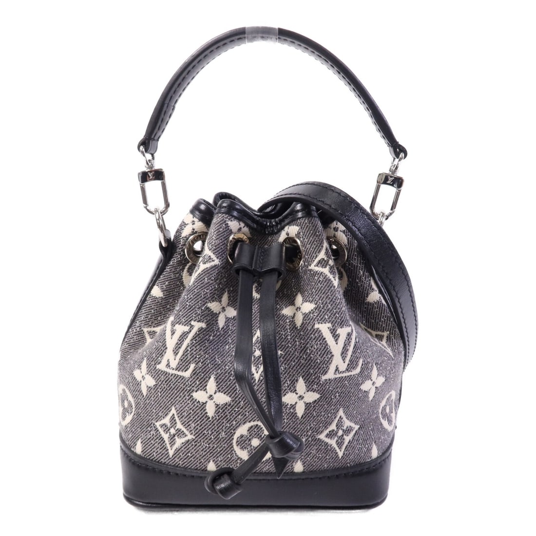 Louis Vuitton Nano Noe Black Jacquard Denim Canvas Shoulder Bag M46449 (1 of 12)