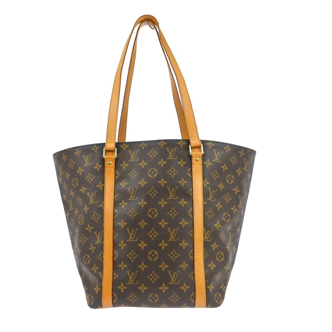 Louis Vuitton Monogram Sac Shopping Large Shoulder Tote Bag M51108: Louis Vuitton Monogram Sac Shopping Large Shoulder Tote Bag M51108 This Louis Vuitton Sac Shopping shoulder tote bag features the iconic monogram canvas leather exterior and double beige handles. Desi
