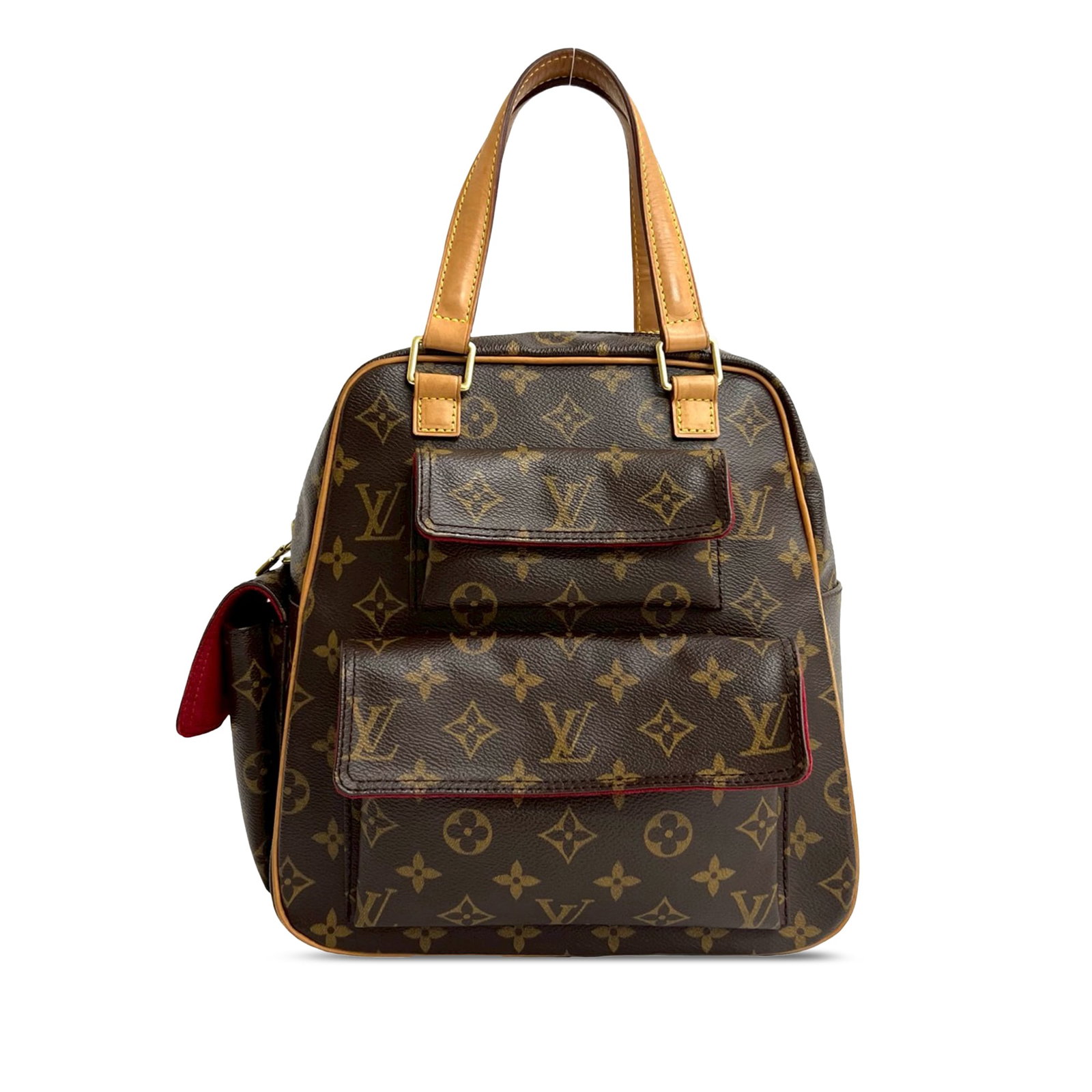 Louis Vuitton Excentri Cite Monogram Canvas Shoulder Bag with Side Pockets: Louis Vuitton Excentri Cite Monogram Canvas Shoulder Bag with Side Pockets The Louis Vuitton Monogram Excentri Cite features the signature monogram canvas with vachetta leather trim and flat vachetta 