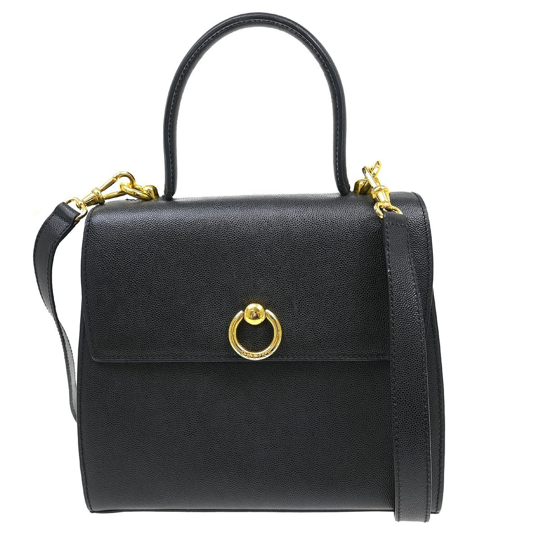 Celine Black Leather Tote Handbag 2way: Celine Black Leather Tote Handbag 2way This Celine black leather handbag offers versatile styling with its 2-way design, featuring double handles for comfortable carrying. Crafted from quality leather