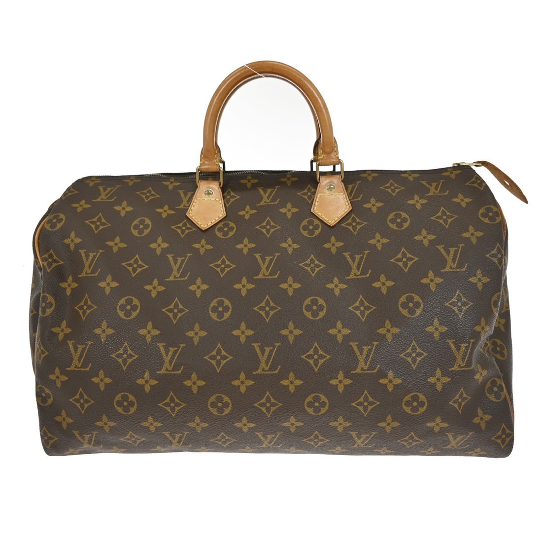 Louis Vuitton Speedy 40 Monogram Canvas Large Duffle Handbag Brown M41522: Louis Vuitton Speedy 40 Monogram Canvas Large Duffle Handbag Brown M41522 This Louis Vuitton Speedy 40 duffle handbag features the iconic brown monogram canvas leather exterior with double handles and