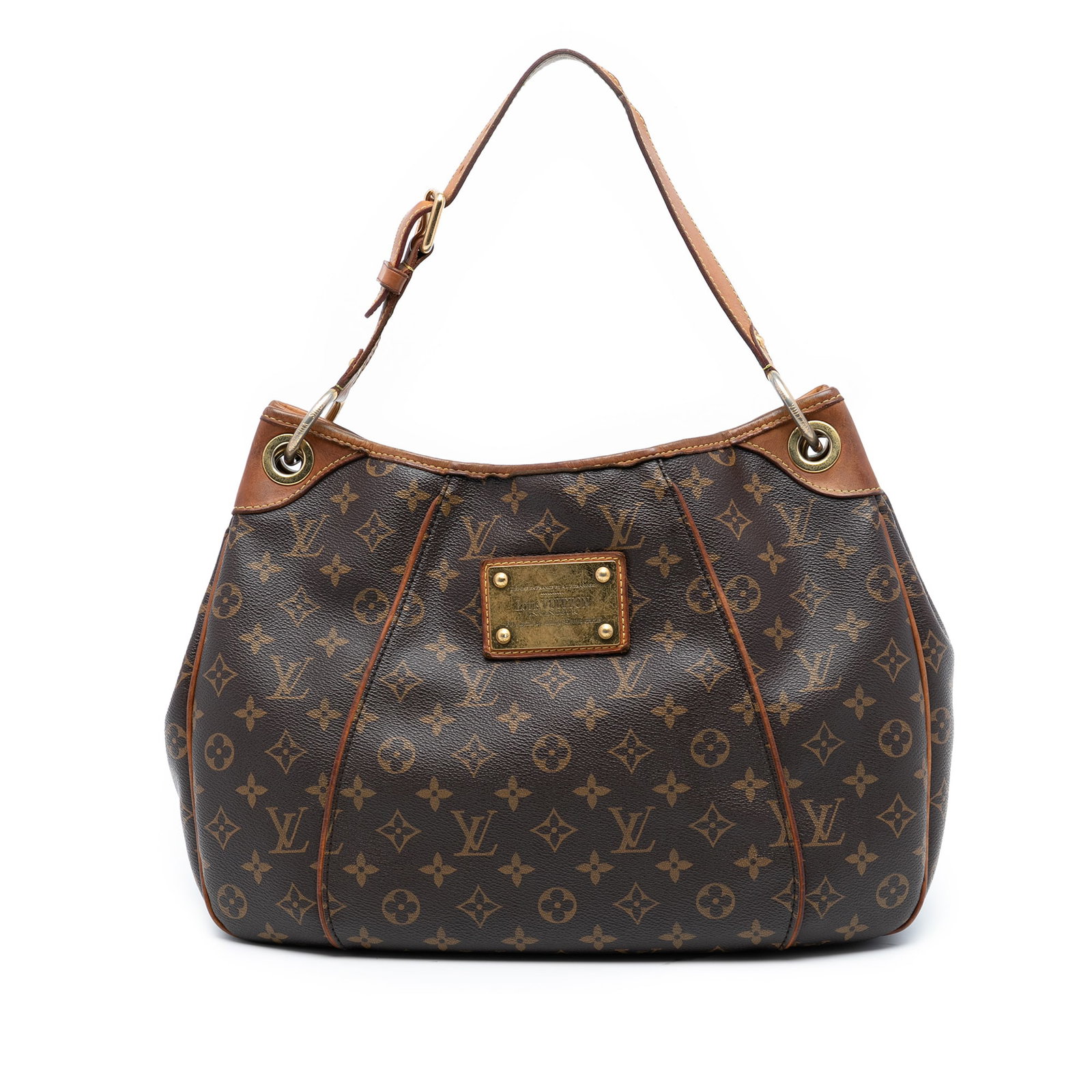 Monogram Canvas Galliera PM Shoulder Bag by Louis Vuitton: Monogram Canvas Galliera PM Shoulder Bag by Louis Vuitton The Louis Vuitton Monogram Galliera PM is crafted from signature monogram canvas with vachetta leather trim and a flat vachetta leather strap.