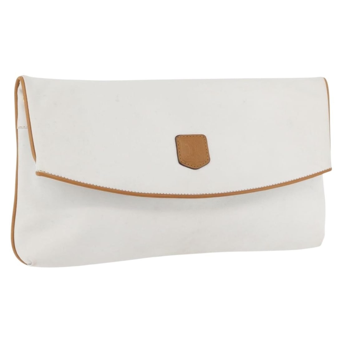 Celine White and Gold Leather Clutch Bag for Women Made in Italy: Celine White and Gold Leather Clutch Bag for Women Made in Italy This CELINE clutch bag features a white and gold leather exterior, crafted for women and made in Italy. The compact design includes a m