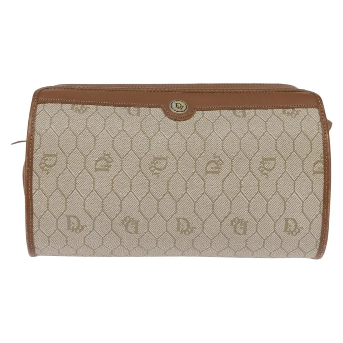 Vintage Christian Dior Honeycomb Canvas Leather Shoulder Bag (1 of 18)