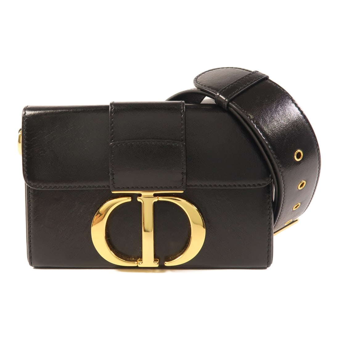 Dior 30 Montaigne Black Calfskin Box Shoulder Bag GHW: Dior 30 Montaigne Black Calfskin Box Shoulder Bag GHW This Christian Dior 30 Montaigne Box shoulder bag features a sleek black calfskin leather exterior and gold-tone hardware. Designed for women, it 