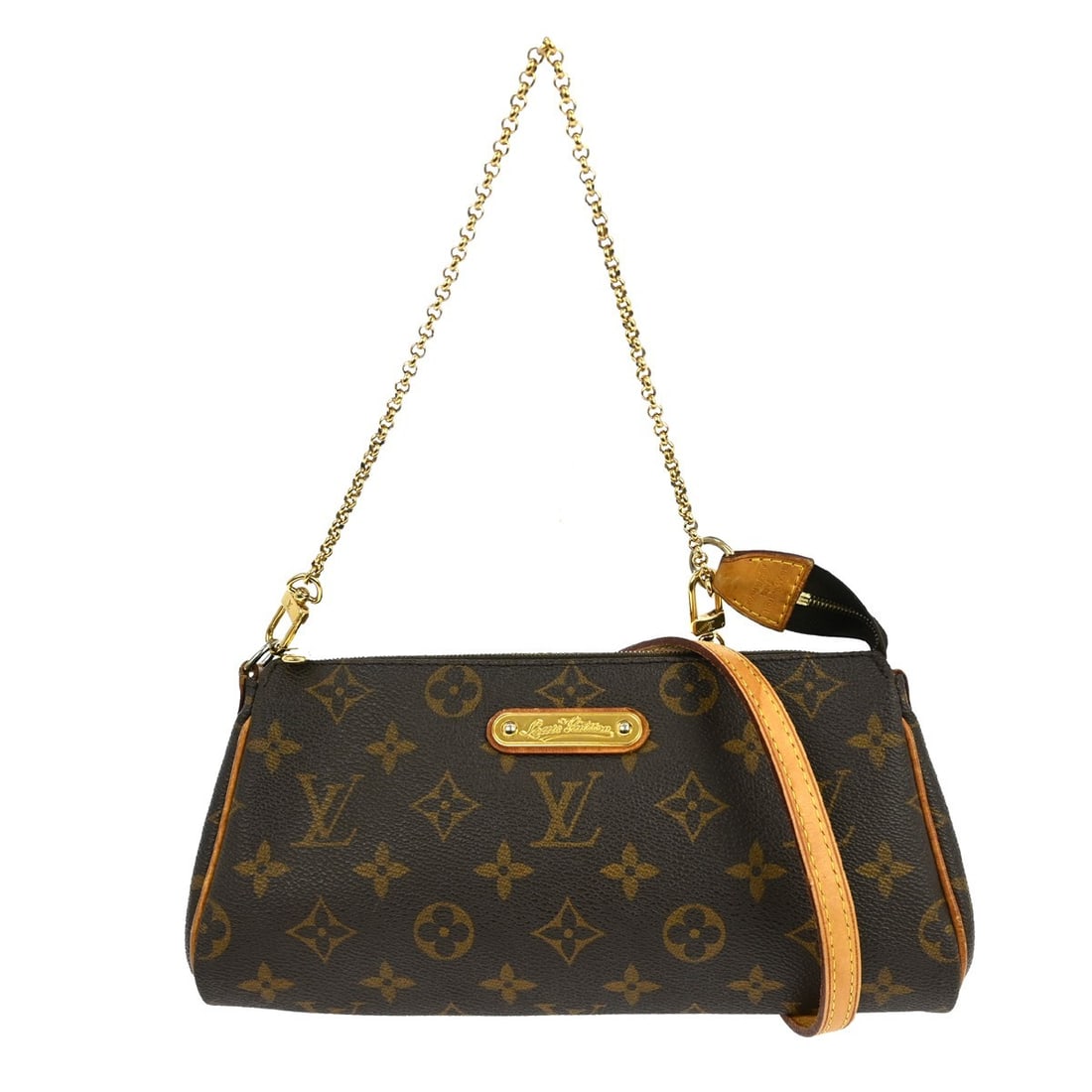 Louis Vuitton Eva Monogram Canvas Small Brown Two Way Shoulder Bag M95567: Louis Vuitton Eva Monogram Canvas Small Brown Two Way Shoulder Bag M95567 This Louis Vuitton Monogram Eva 2-way shoulder handbag features the iconic monogram canvas leather in brown, complemented by a