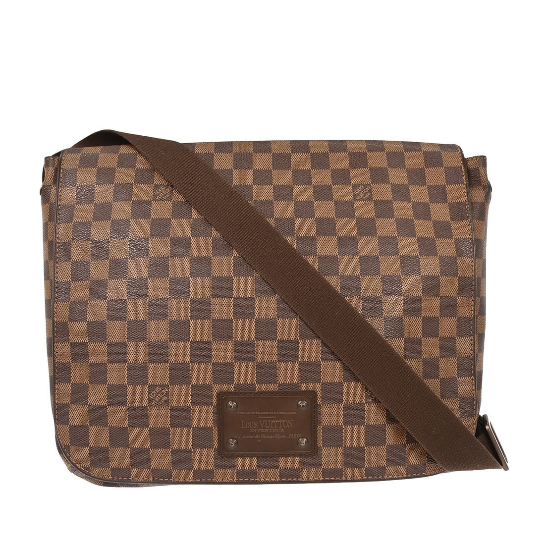 Louis Vuitton Brooklyn MM Damier Canvas Medium Shoulder Bag Brown: Louis Vuitton Brooklyn MM Damier Canvas Medium Shoulder Bag Brown This Louis Vuitton Brooklyn MM shoulder bag features the iconic Damier canvas exterior in brown with leather shoulder strap. Designed 