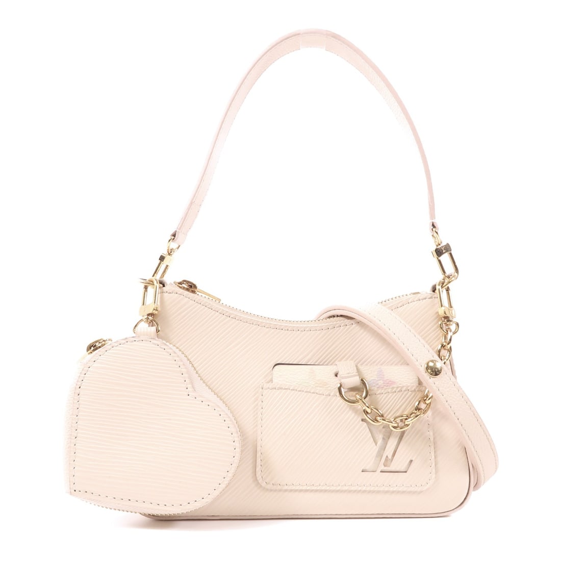 Louis Vuitton Marellini Beige Embossed Leather 2 Way Shoulder Bag M22941: Louis Vuitton Marellini Beige Embossed Leather 2 Way Shoulder Bag M22941 This elegant Louis Vuitton Marellini 2 Way Shoulder Handbag is crafted from high-quality embossed leather in a sophisticated be