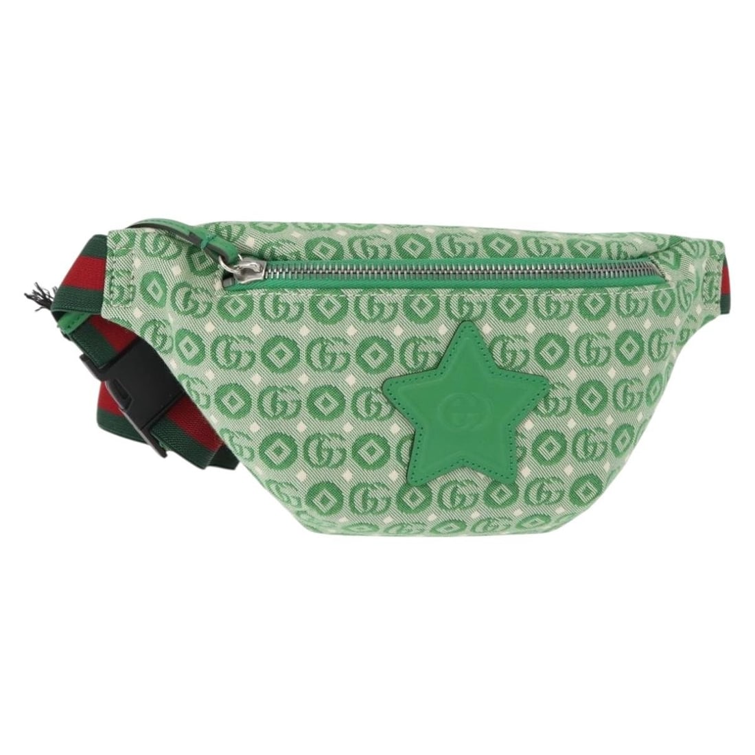 GUCCI Green Silver Canvas Body Bag 502095 Authentic Italy: GUCCI Green Silver Canvas Body Bag 502095 Authentic Italy This authentic GUCCI body bag is crafted from premium green canvas with silver accents, making it a stylish accessory for any occasion. Design