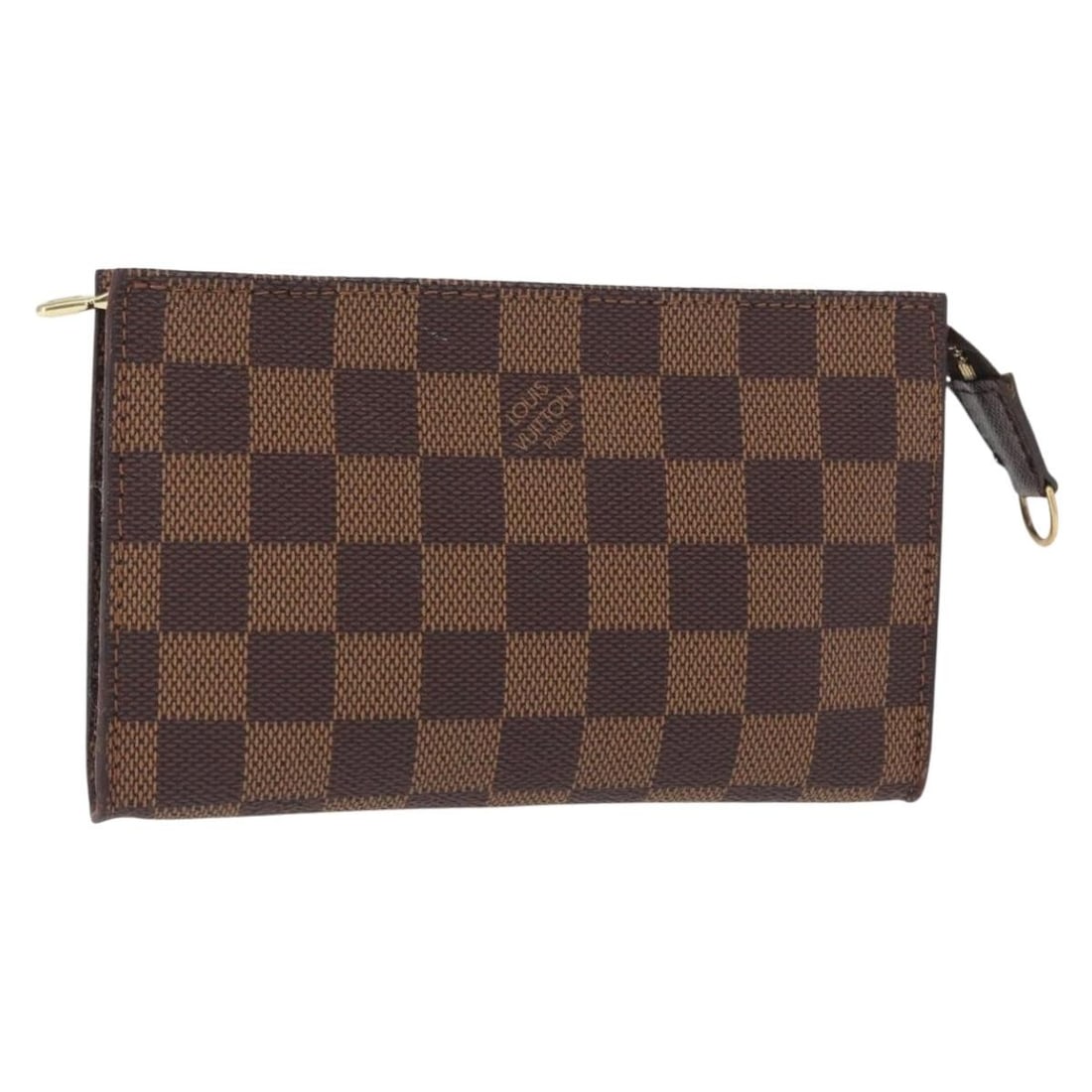 LOUIS VUITTON Damier Ebene Marais Pouch Authentic France BA8576: LOUIS VUITTON Damier Ebene Marais Pouch Authentic France BA8576 This LOUIS VUITTON Damier Ebene Marais Pouch is a stylish accessory crafted from high-quality Damier Ebene Canvas. Made in France, this 