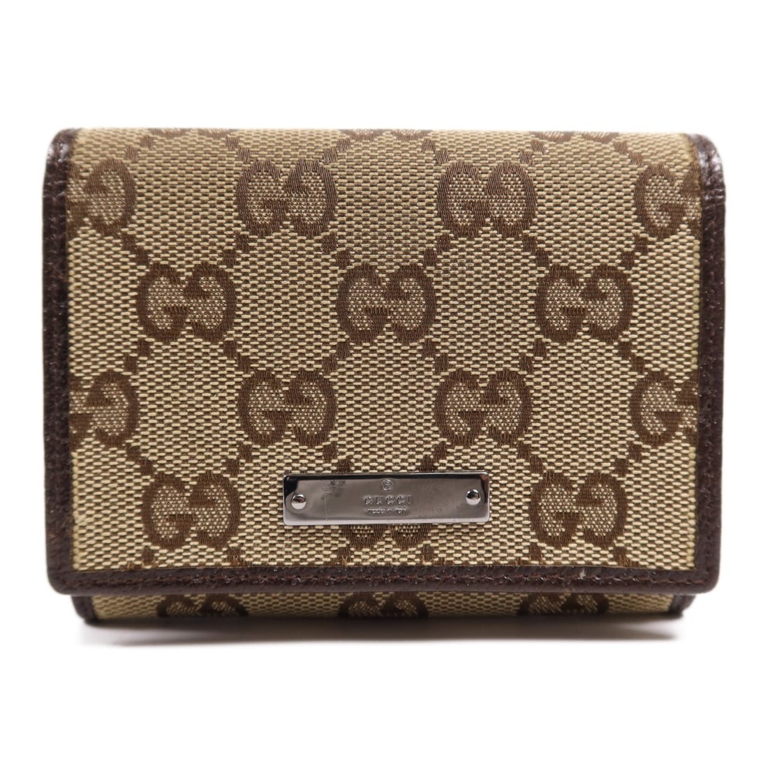 GUCCI GG Canvas Card Case 131886 Brown SHW Italy: GUCCI GG Canvas Card Case 131886 Brown SHW Italy This stylish GUCCI card case is crafted from high-quality GG canvas in a rich brown color. Designed for regular use, it features a sleek and functional