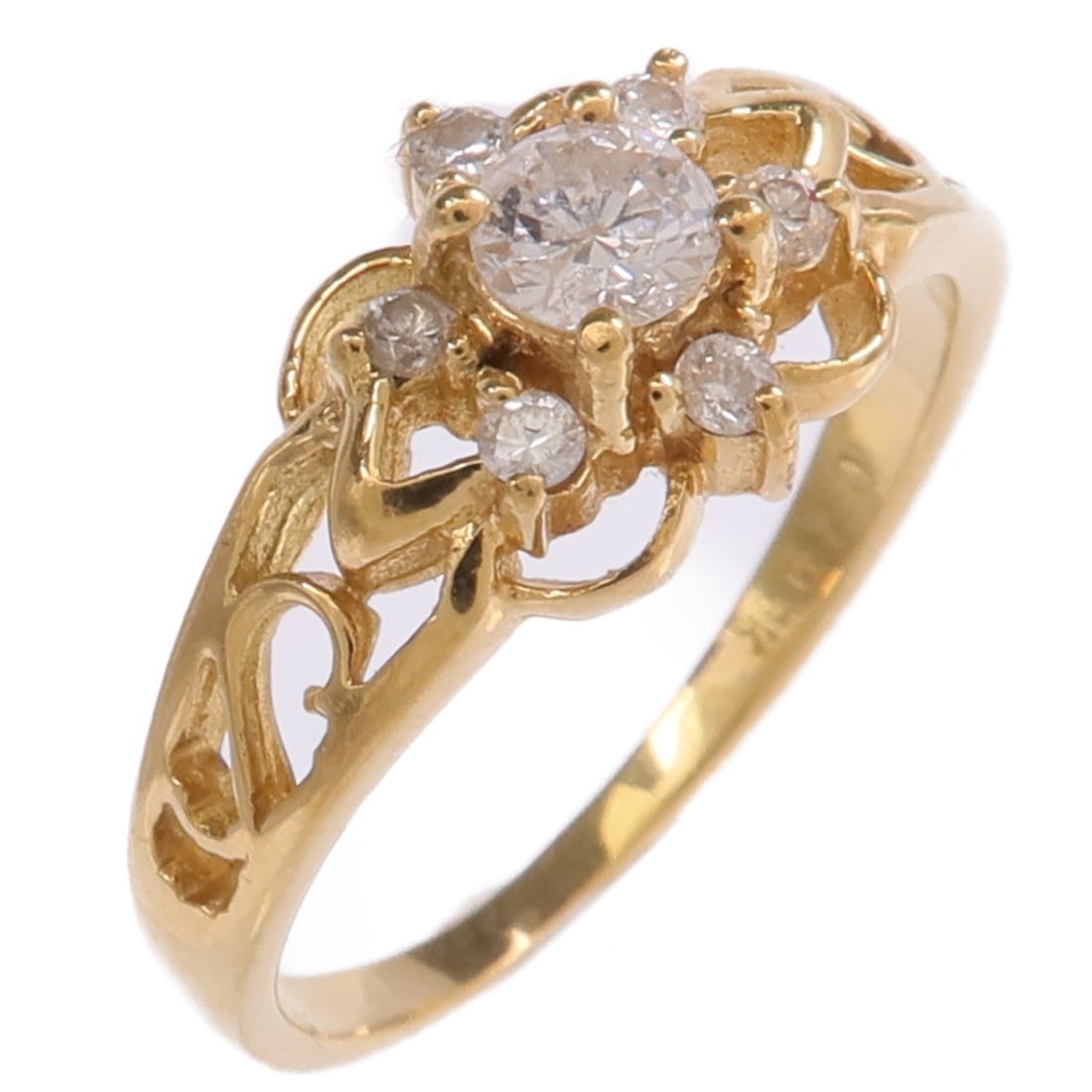 18K Yellow Gold Diamond Ring Size 6 by JEWELRY: 18K Yellow Gold Diamond Ring Size 6 by JEWELRY This elegant ring features a diamond set in 18K yellow gold. The ring is designed in a regular size and is crafted with clear diamond as the main stone. 