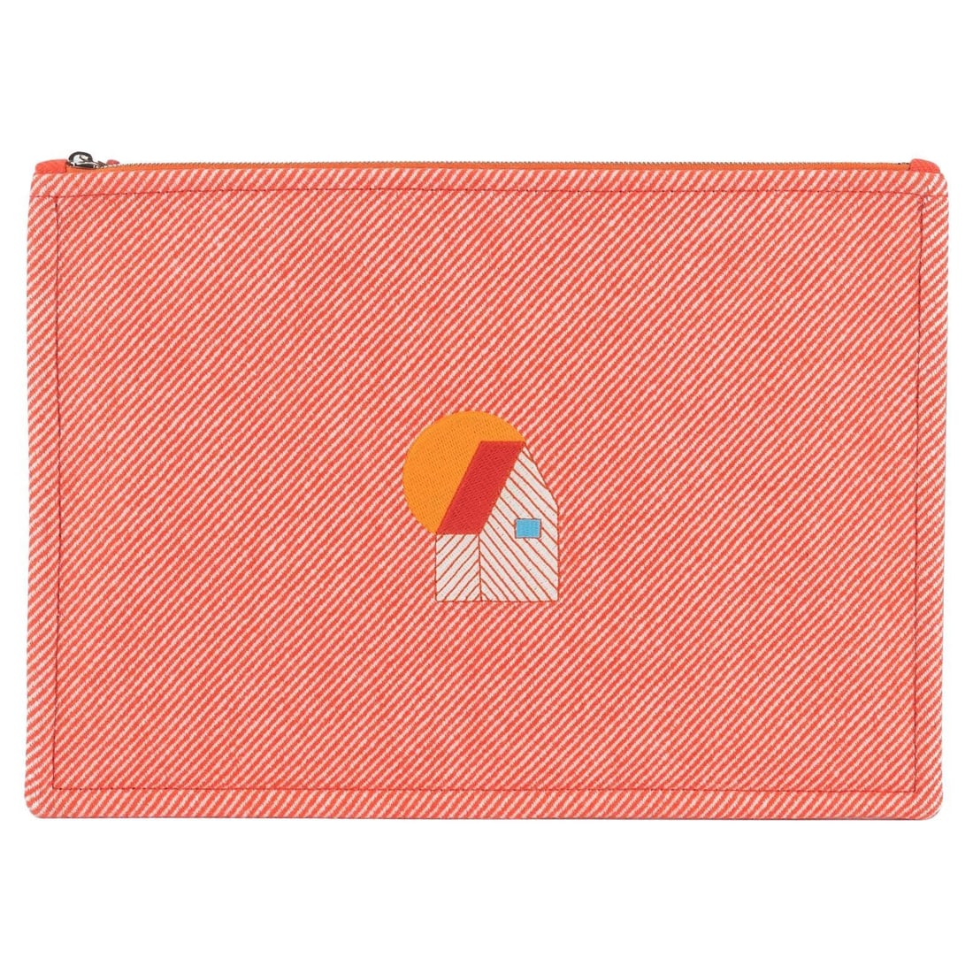 Hermes Les Cabanes Case by Nigel Peake Bicolor Wool Twill: Hermes Les Cabanes Case by Nigel Peake Bicolor Wool Twill This exquisite Hermes Les Cabanes Case is crafted from bicolor wool twill, showcasing a sophisticated design by Nigel Peake. It features a chi