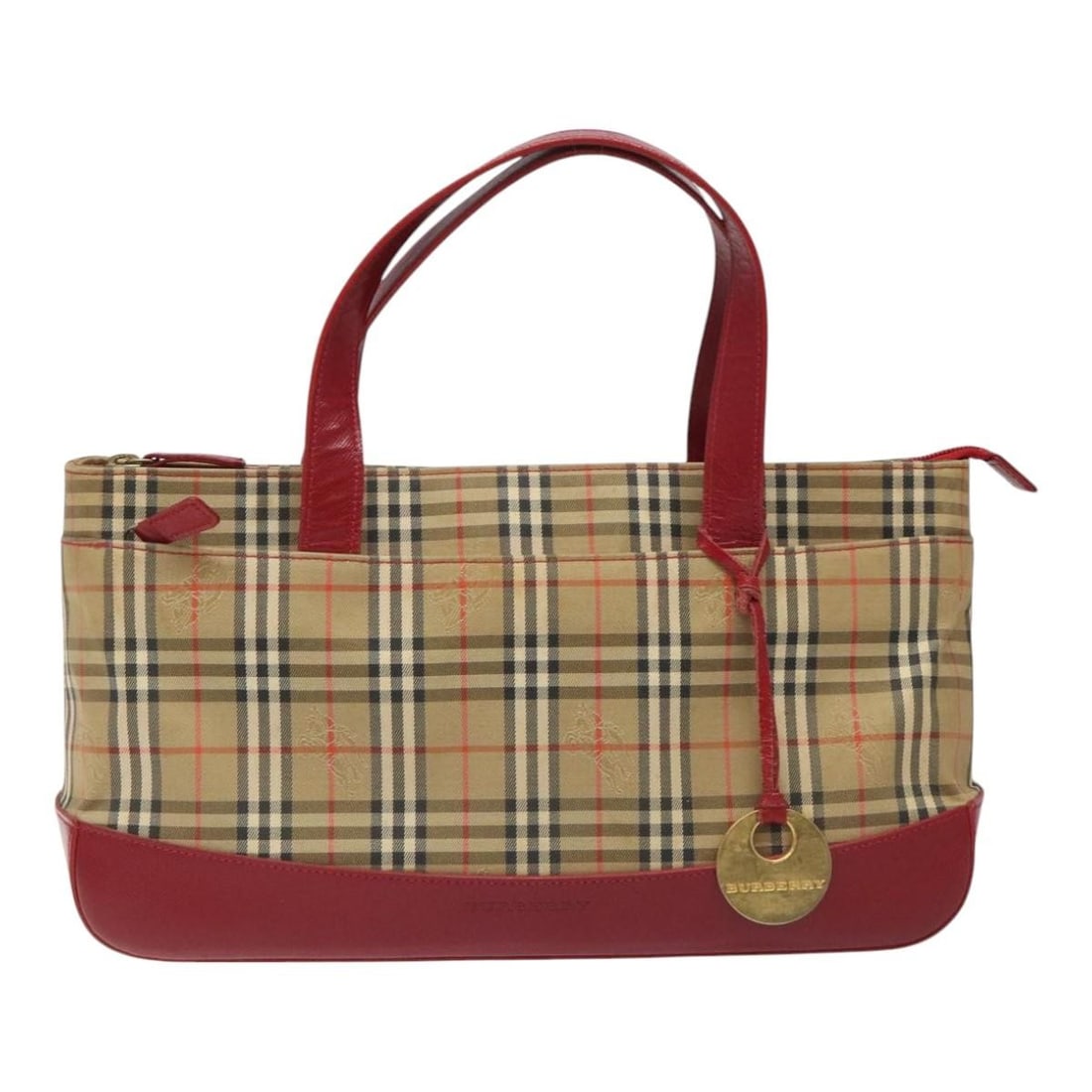 Nova Check canvas and leather shoulder bag by Burberry: Nova Check canvas and leather shoulder bag by Burberry This Burberry Nova Check handbag features the iconic Nova Check canvas with leather accents. Designed for women, it comes in a beige color. The b