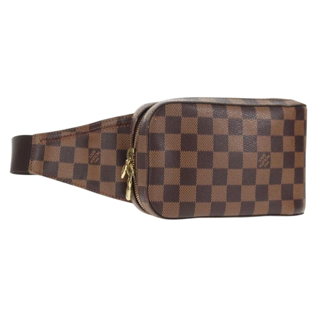 Louis Vuitton Geronimos brown Damier canvas unisex waist bag: Louis Vuitton Geronimos brown Damier canvas unisex waist bag The Louis Vuitton Geronimos Waist Bag is crafted from brown Damier canvas and designed for unisex use. This pre-owned accessory features a 