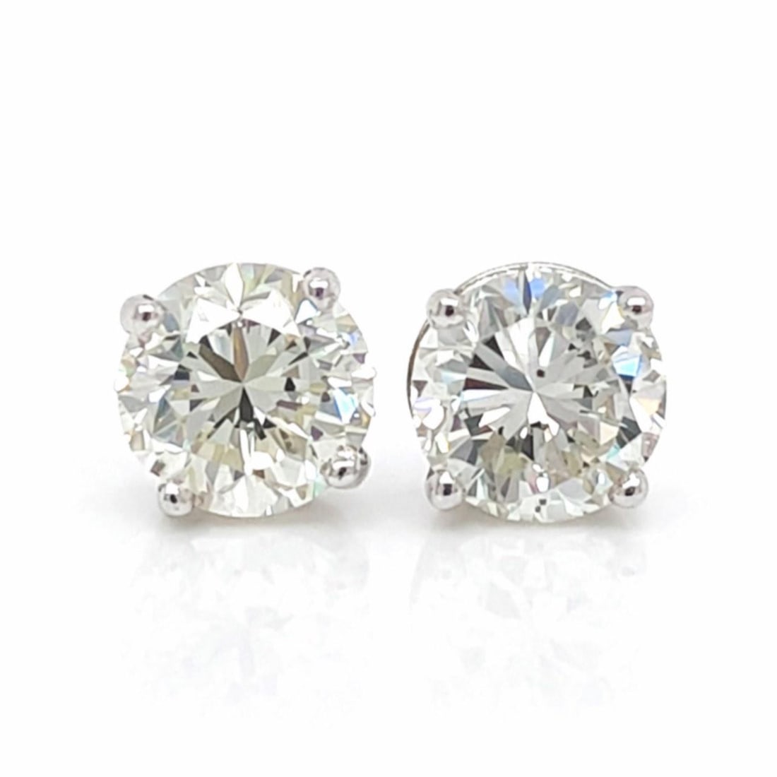 Diamond Stud Earrings with 2.01 Carat Total in 14K White Gold (1 of 3)