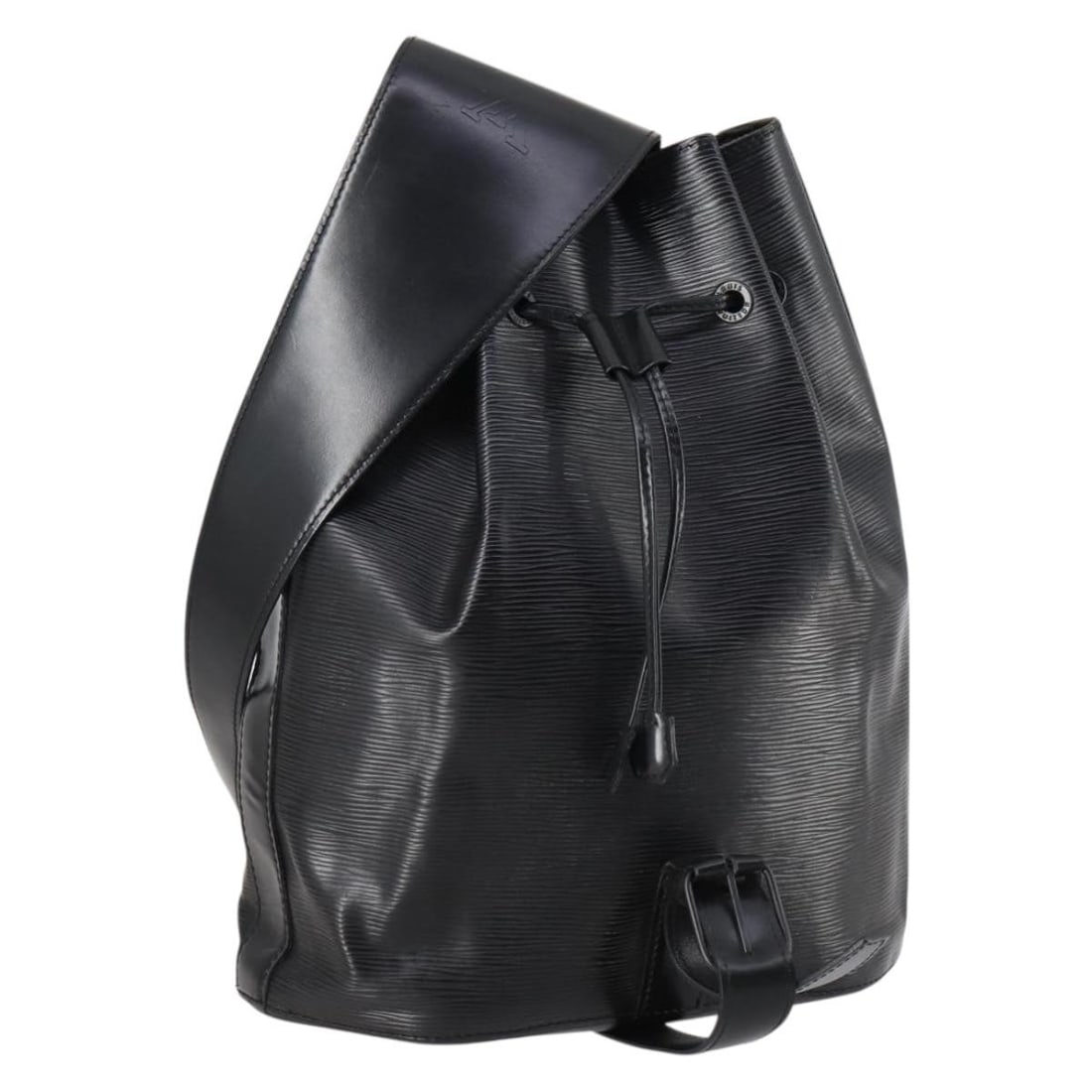 Louis Vuitton Epi Leather Black Drawstring Shoulder Backpack 29cm: Louis Vuitton Epi Leather Black Drawstring Shoulder Backpack 29cm This pre-owned Louis Vuitton Sac a Dos Drawstring Backpack is crafted from black Epi leather. Designed for women, the backpack feature