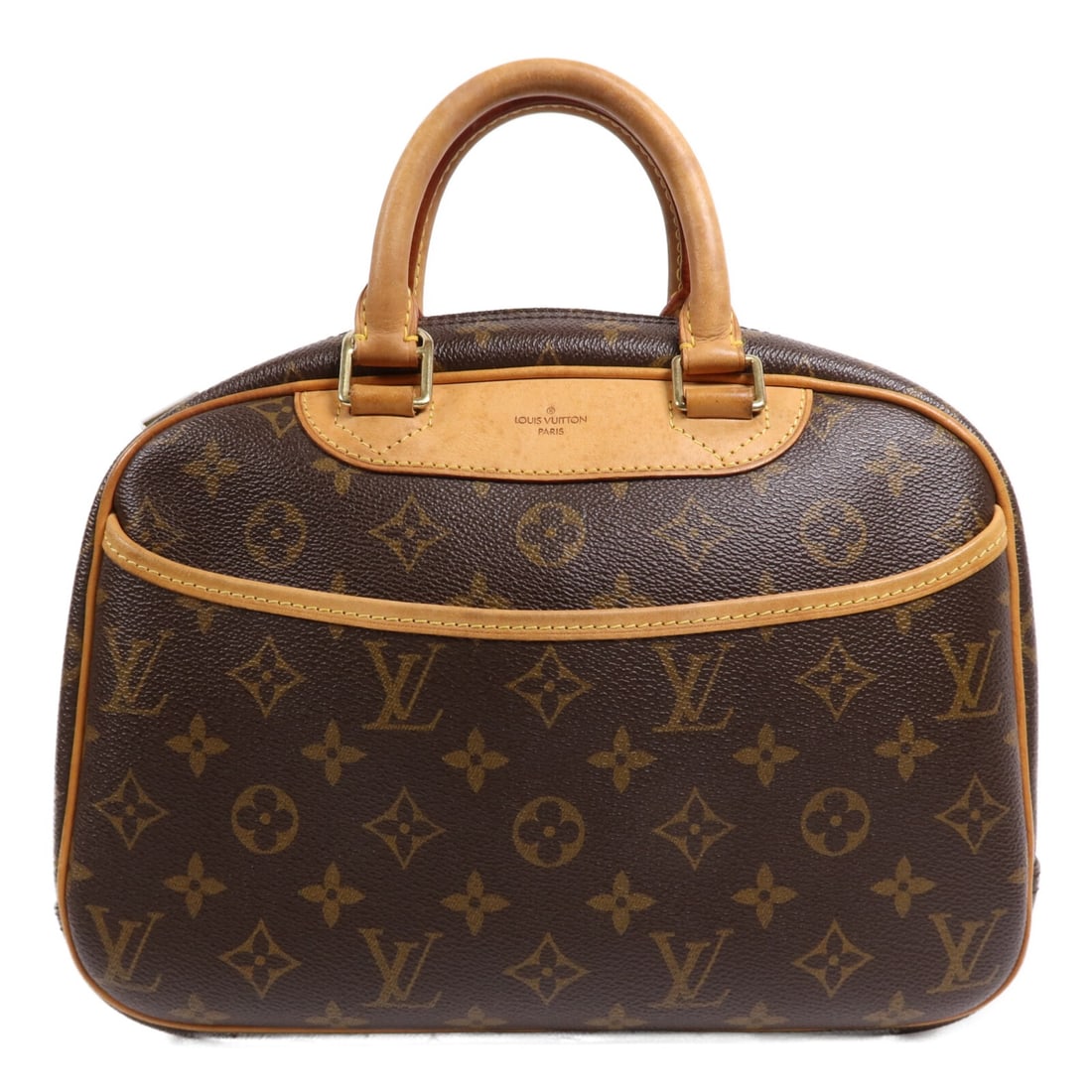 LOUIS VUITTON Trouville PM Handbag M42228 Monogram Brown GHW: LOUIS VUITTON Trouville PM Handbag M42228 Monogram Brown GHW This exquisite LOUIS VUITTON Trouville PM Hand Bag (M42228) features a stylish and iconic Monogram design in a rich brown color. Crafted fr