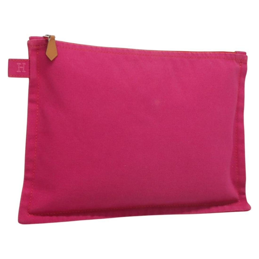 Hermes Bora Bora MM Canvas Pink Pouch with Silver Accents: Hermes Bora Bora MM Canvas Pink Pouch with Silver Accents This HERMES Bora Bora MM pouch features a pink and silver canvas exterior and is designed for women. Made in France, it offers a spacious inte