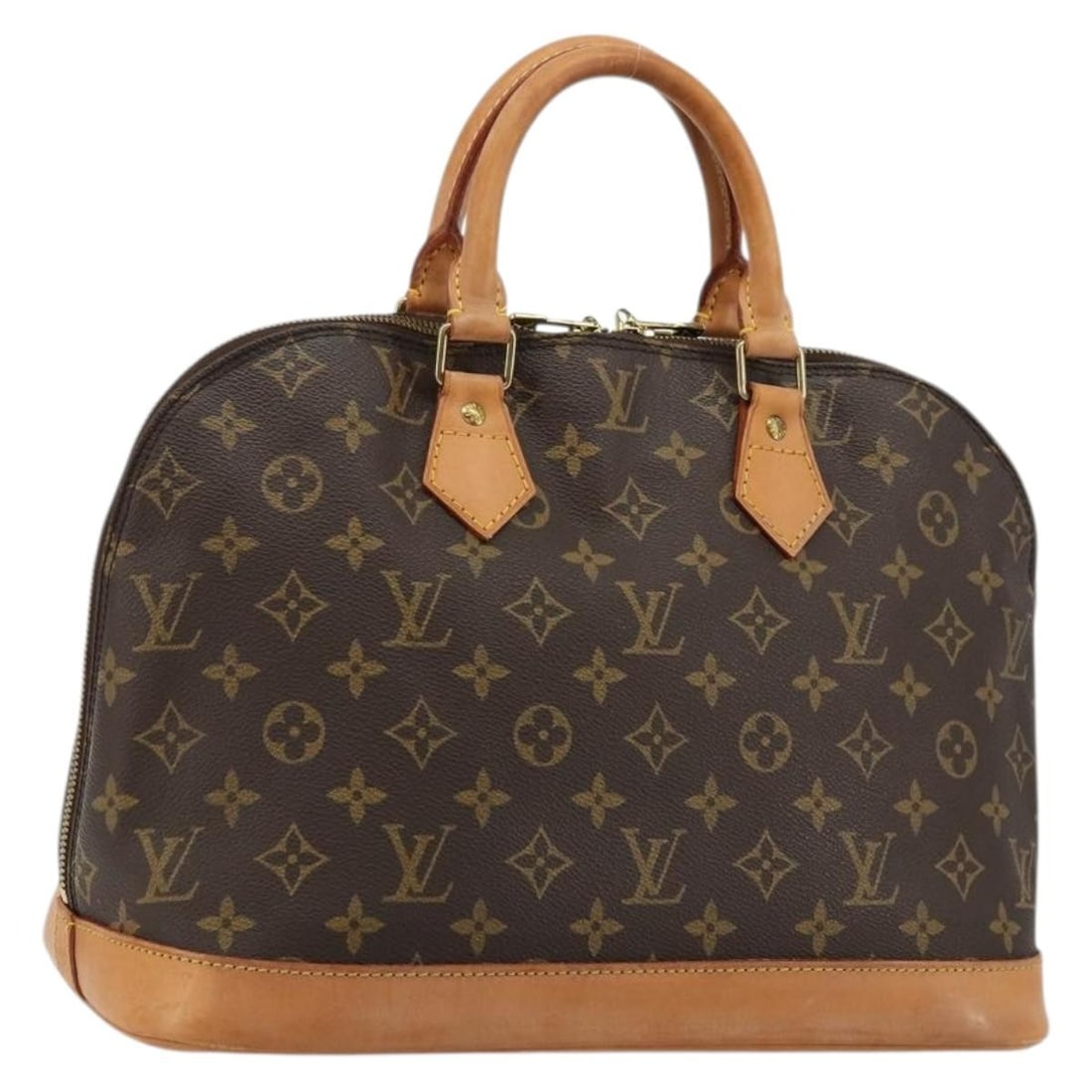 Louis Vuitton Brown Canvas Alma Satchel Bag for Women: Louis Vuitton Brown Canvas Alma Satchel Bag for Women The Louis Vuitton Alma Handbag features the iconic Monogram canvas in brown, designed for female use. This classic piece is crafted in France and 