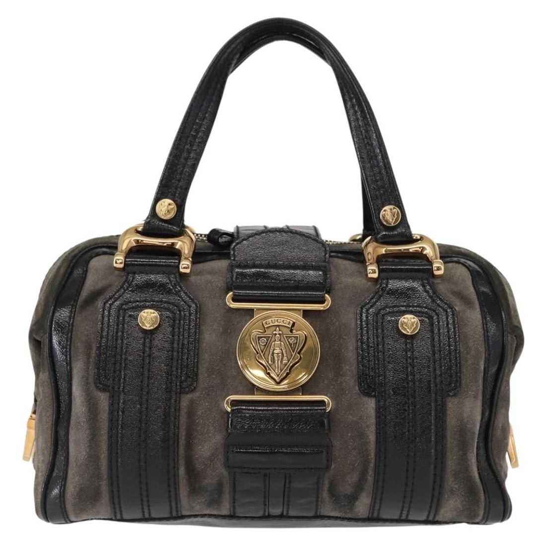 Black Suede Gucci Aviatrix Satchel Handbag 30cm by 18cm by 17cm: Black Suede Gucci Aviatrix Satchel Handbag 30cm by 18cm by 17cm This Gucci Aviatrix Satchel is crafted from black suede and designed for women. It features a spacious interior with multiple pockets an