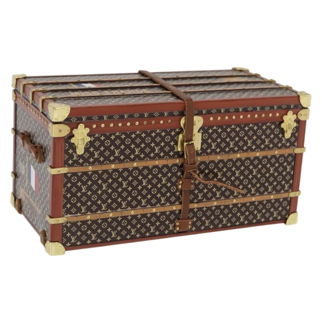 Miss France Metal Paperweight by Louis Vuitton M99408 Brown: Miss France Metal Paperweight by Louis Vuitton M99408 Brown This is a Louis Vuitton Miss France paper weight in brown, crafted from metal. It features a rectangular form and is part of the M99408 prod