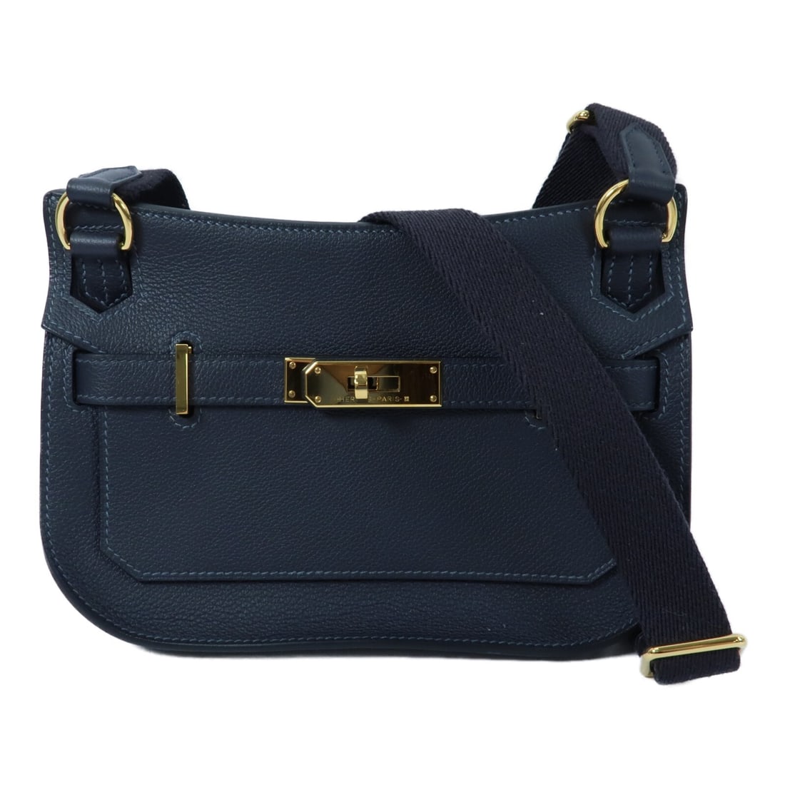 Hermes Mini Jypsiere Vert Rousseau Evercolor Leather Shoulder Bag Gold Hardware (1 of 14)