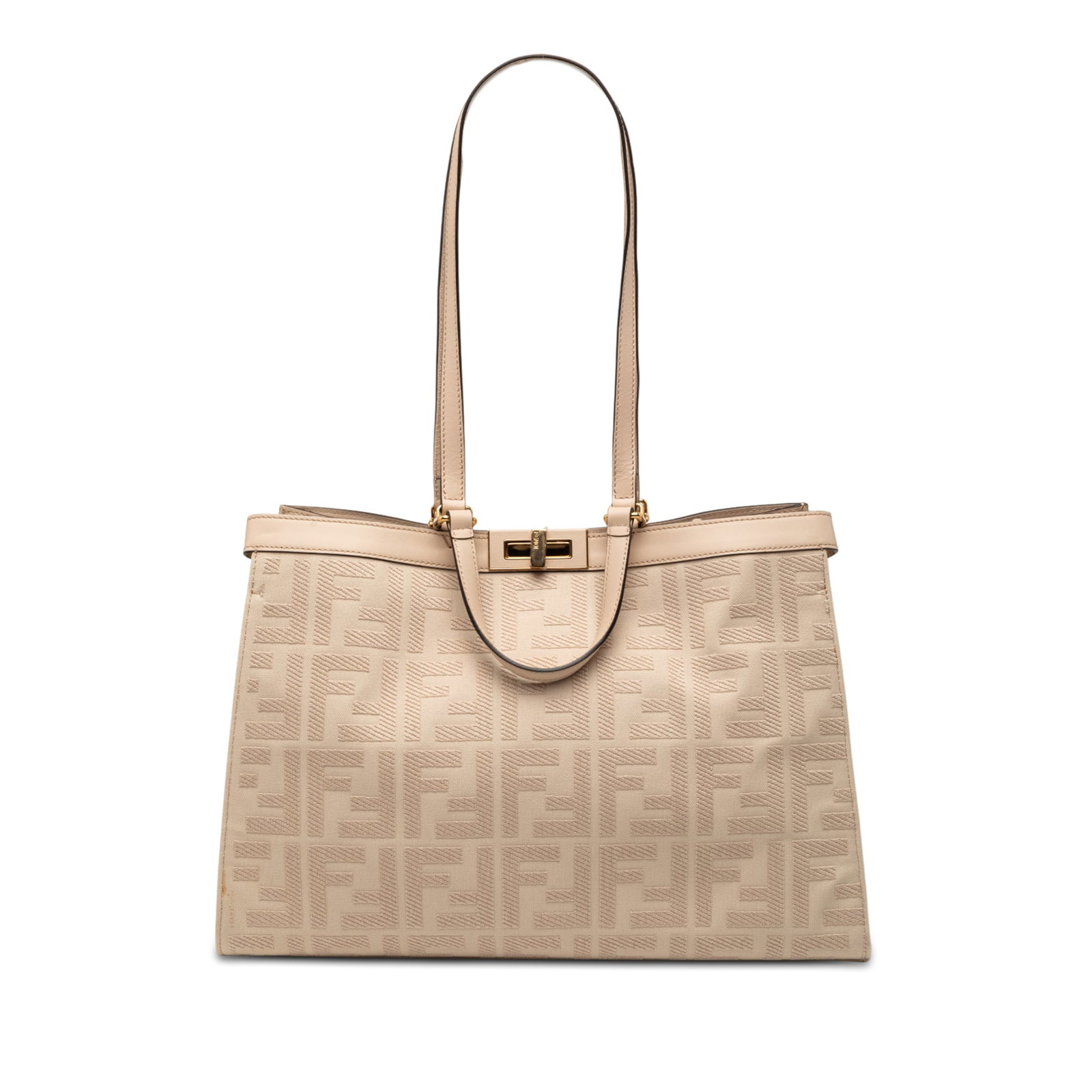 Fendi Peekaboo X Tote Zucca Embroidered Canvas and Leather Bag: Fendi Peekaboo X Tote Zucca Embroidered Canvas and Leather Bag This Fendi Zucca Embroidered Canvas Peekaboo X Tote features an embroidered canvas body with leather trim, flat leather top handles, flat
