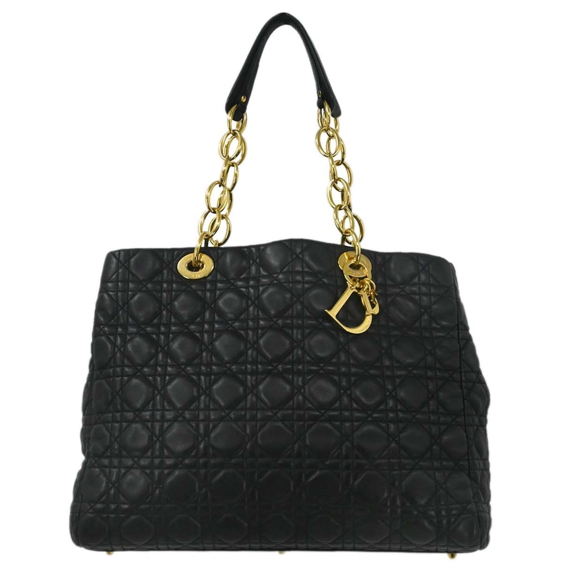 Dior Cannage Quilted Black Lambskin Large Tote with Top Handles (1 of 18)
