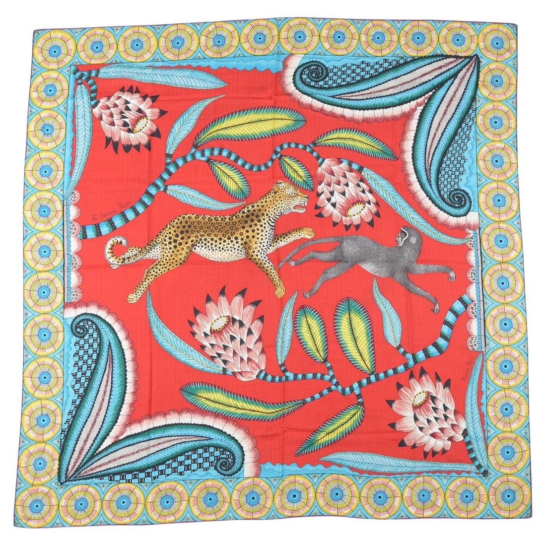 Hermes Silk Cashmere Blend The Savana Dance Multicolor Shawl 54 Inch: Hermes Silk Cashmere Blend The Savana Dance Multicolor Shawl 54 Inch Hermes "The Savana Dance" shawl features a multicolor design crafted from a silk and cashmere blend. The piece showcases hand rolle