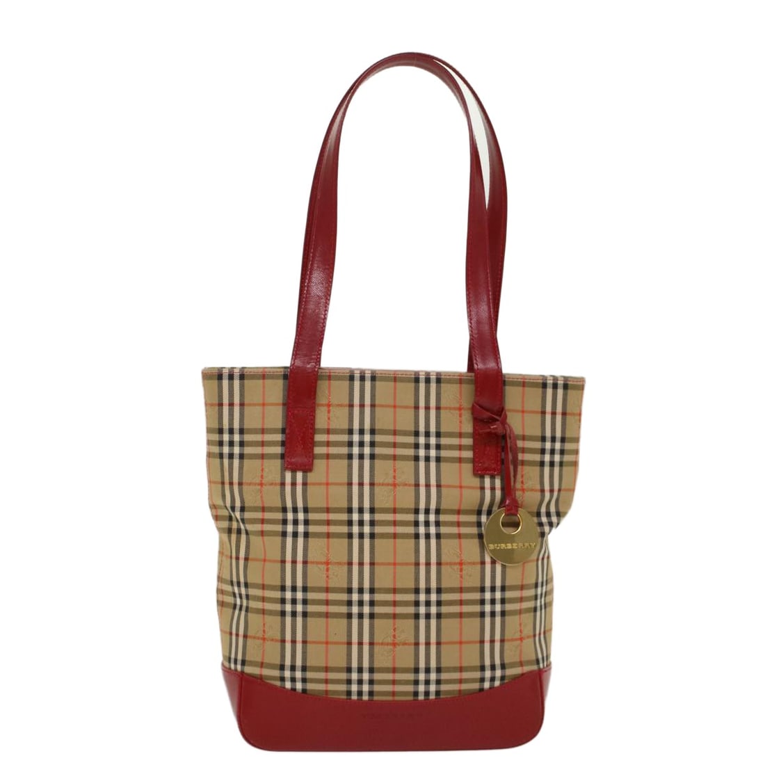 Burberry Nova Check Beige Nylon and Leather Shoulder Tote Bag: Burberry Nova Check Beige Nylon and Leather Shoulder Tote Bag This Burberry Nova Check Tote is crafted from beige nylon with leather accents. Designed for women, it features the iconic Nova Check patt