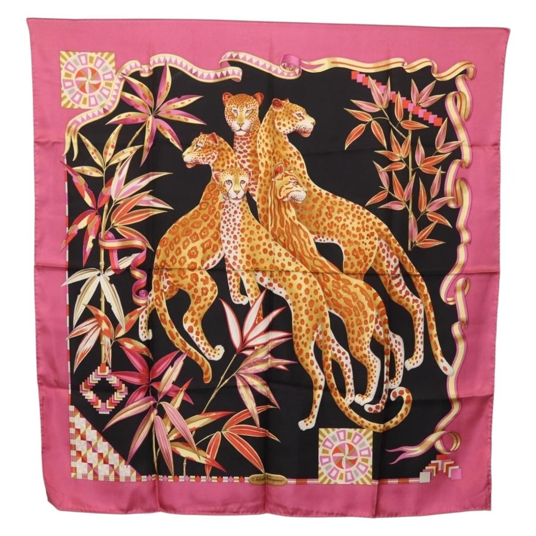 Pink Silk Scarf by Salvatore Ferragamo for Women Made in Italy: Pink Silk Scarf by Salvatore Ferragamo for Women Made in Italy This Salvatore Ferragamo women's scarf is crafted in pink silk and made in Italy. The scarf features an elegant design with approximate d