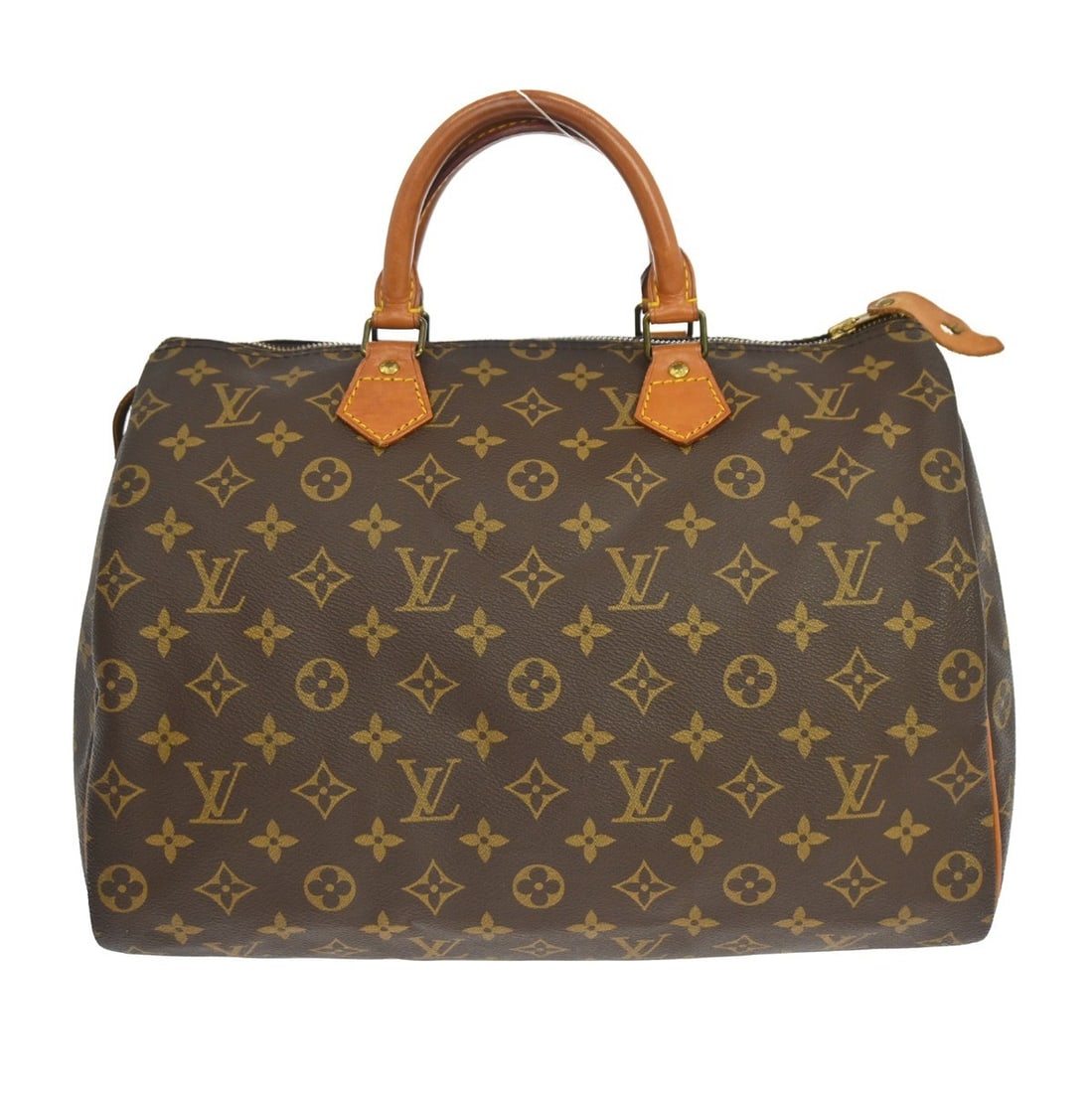 Louis Vuitton Monogram Canvas Speedy Brown Handbag 35cm: Louis Vuitton Monogram Canvas Speedy Brown Handbag 35cm This Louis Vuitton Speedy handbag features the iconic monogram canvas in brown, designed for women. Made in France, it showcases classic Louis V