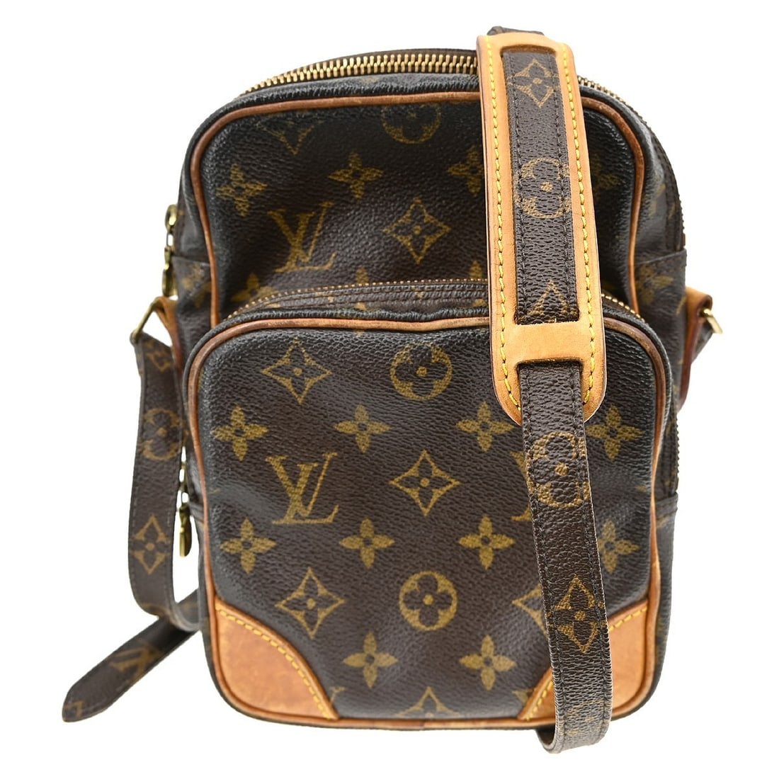 Louis Vuitton Amazon Monogram Canvas Medium Brown Crossbody Bag M45236: Louis Vuitton Amazon Monogram Canvas Medium Brown Crossbody Bag M45236 This Louis Vuitton Monogram Amazon crossbody bag features the iconic monogram canvas leather exterior with brown leather trim. De