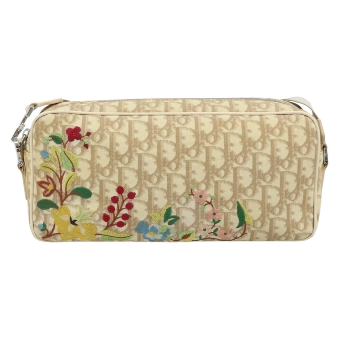 Dior Diorissimo Beige Embroidered Vintage Canvas Crossbody Purse (1 of 18)