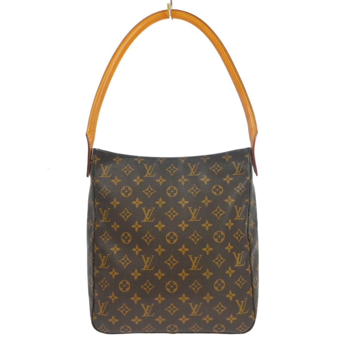 Louis Vuitton Looping GM Monogram Brown Leather Shoulder Bag M51145: Louis Vuitton Looping GM Monogram Brown Leather Shoulder Bag M51145 This Louis Vuitton Looping GM shoulder bag features the classic monogram pattern and is crafted from brown leather with a beige leat