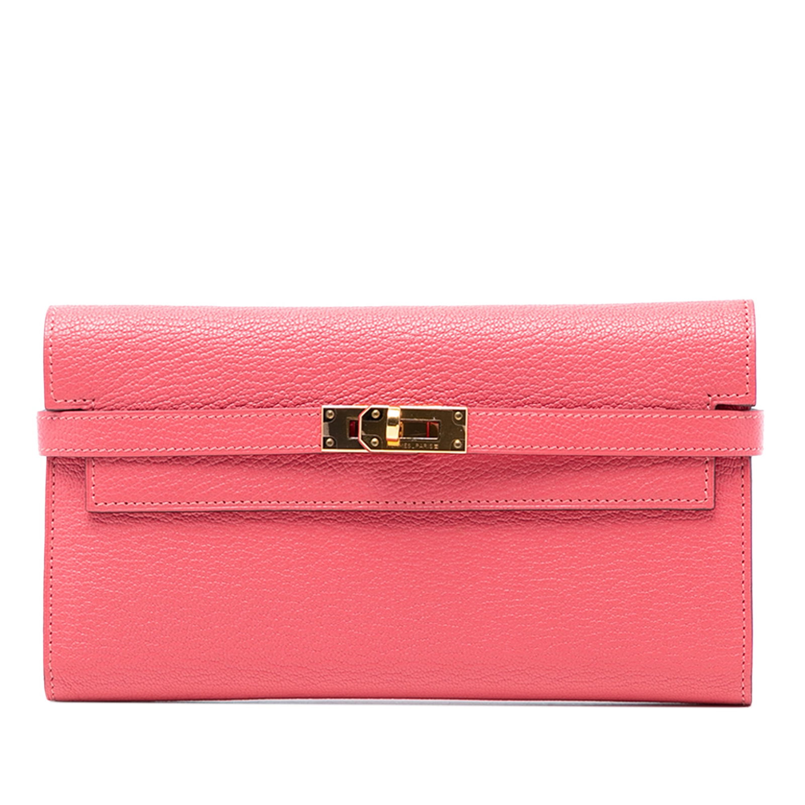 Rose Lipstick Chevre Mysore Kelly Long Wallet by Hermes (1 of 7)