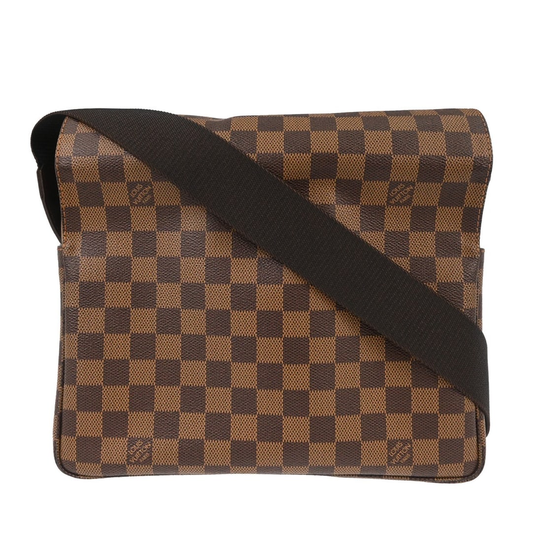 Louis Vuitton Naviglio Damier Canvas Shoulder Bag Brown N45255: Louis Vuitton Naviglio Damier Canvas Shoulder Bag Brown N45255 This Louis Vuitton Damier Naviglio shoulder bag features the iconic check pattern on brown canvas with a flap magnet closure. Designed fo