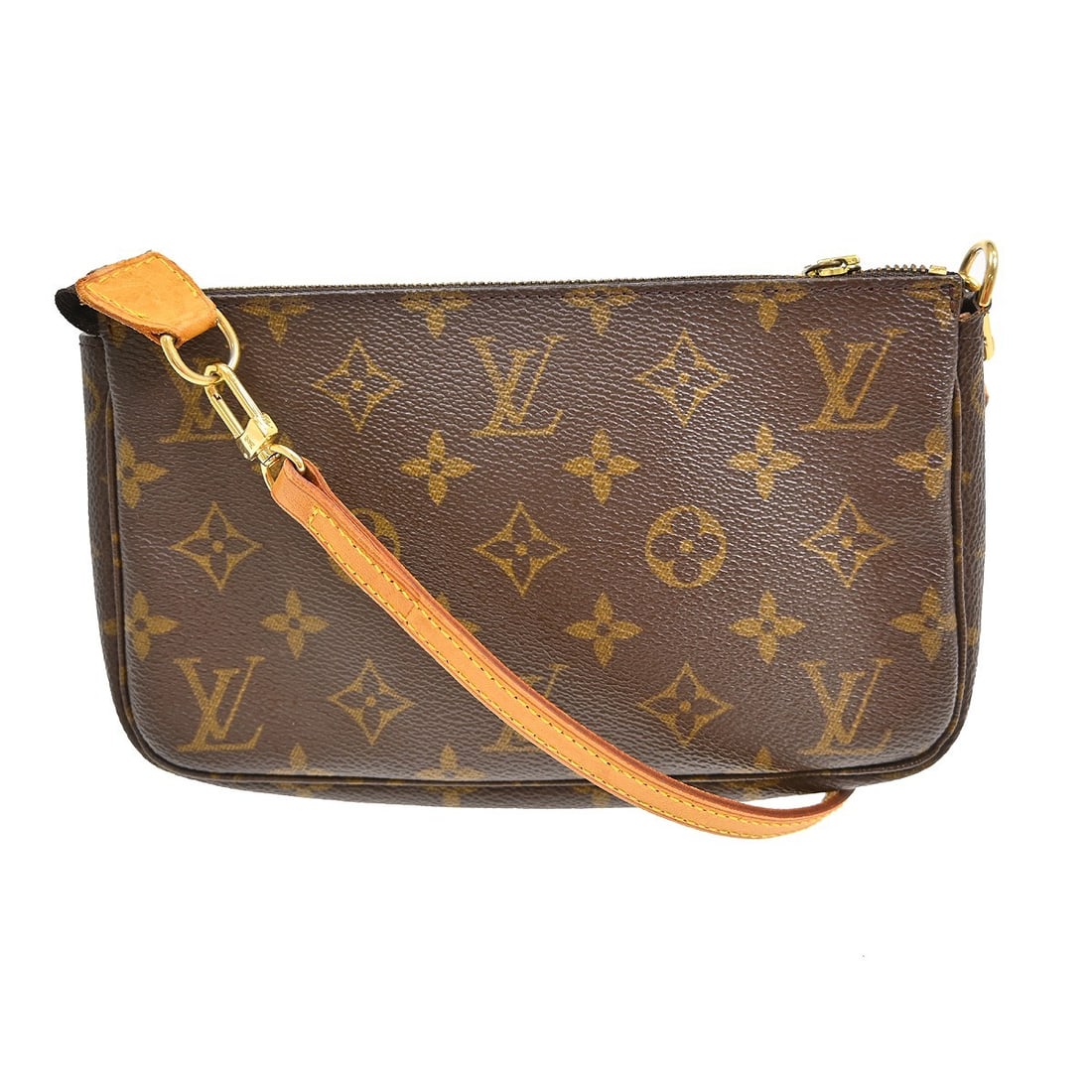 Louis Vuitton Monogram Pochette Accessoires Brown Canvas Pouch: Louis Vuitton Monogram Pochette Accessoires Brown Canvas Pouch This Louis Vuitton Pochette Accessoires shoulder bag features the iconic monogram canvas leather exterior in brown, complemented by a top