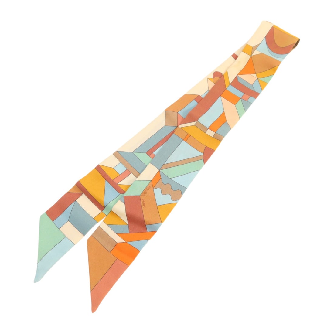Hermes Silk Twilly Brown and Blue Multicolor Women's Scarf: Hermes Silk Twilly Brown and Blue Multicolor Women's Scarf This Hermes Twilly scarf is crafted from silk and features a brown, blue, and multicolor design. Designed for women, it offers a stylish acce