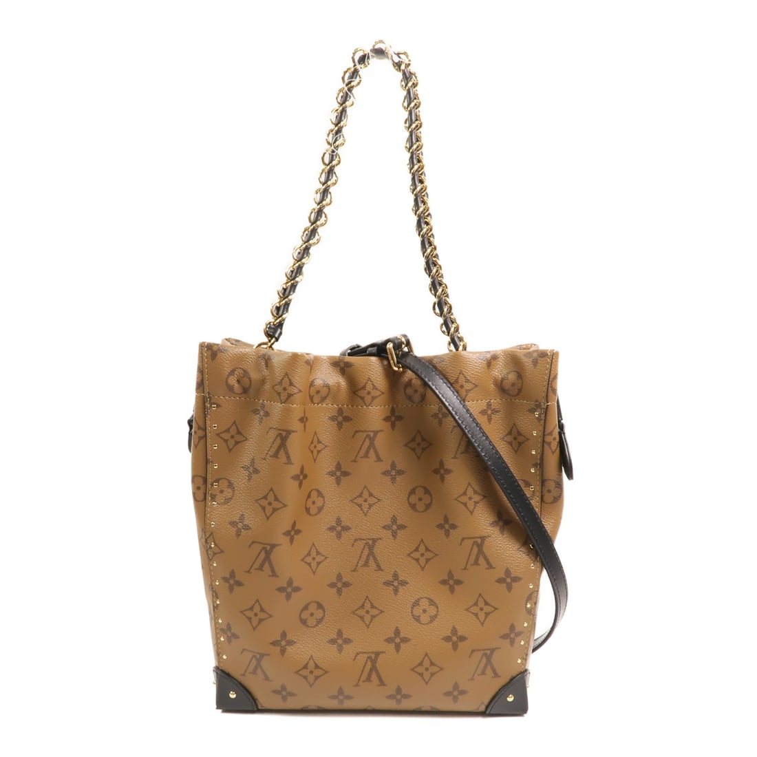 Louis Vuitton Monogram Reverse Noe Trunk PM 2way Shoulder Bag GHW: Louis Vuitton Monogram Reverse Noe Trunk PM 2way Shoulder Bag GHW This Louis Vuitton Noe Trunk PM is a versatile 2-way shoulder bag crafted from brown PVC coated canvas in the Monogram Reverse pattern